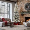LuxenHome 7.5Ft Pre-Lit Flocked Artificial Christmas Tree with Pine Cones Green - 4 of 4