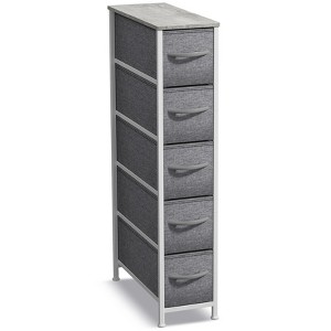 Sorbus 5 Drawers Narrow Dresser with Steel Frame, Wood Top & Easy Pull Fabric Bins for Small Spaces, Closets, Bedrooms, Bathrooms & Laundry - 1 of 4