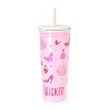 Zak Designs 23 fl oz Stainless Steel Wicked Kendall Straw Tumbler Pink - 2 of 4
