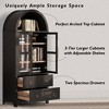 Kumasinova 71" Tall Arched Kitchen Pantry Cabinet with Glass Doors,Farmhouse Kitchen Storage Cabinet with Adjustable Shelves,Drawers for Kitchen - 4 of 4