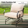 Captiva Designs 6pc Extra Large Metal Outdoor Patio Conversation Set with Rocking Pattern-back Chairs and Coffee Table - 3 of 4