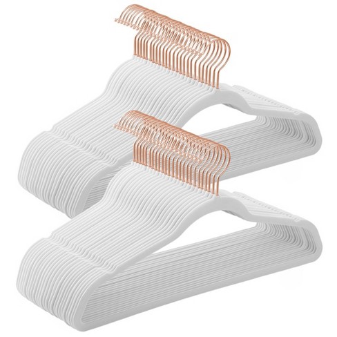 Songmics Velvet Hangers 50 Pack, Non-slip Hangers With Rose Gold-colored  Swivel Hooks, Slim Space-saving Hangers White : Target