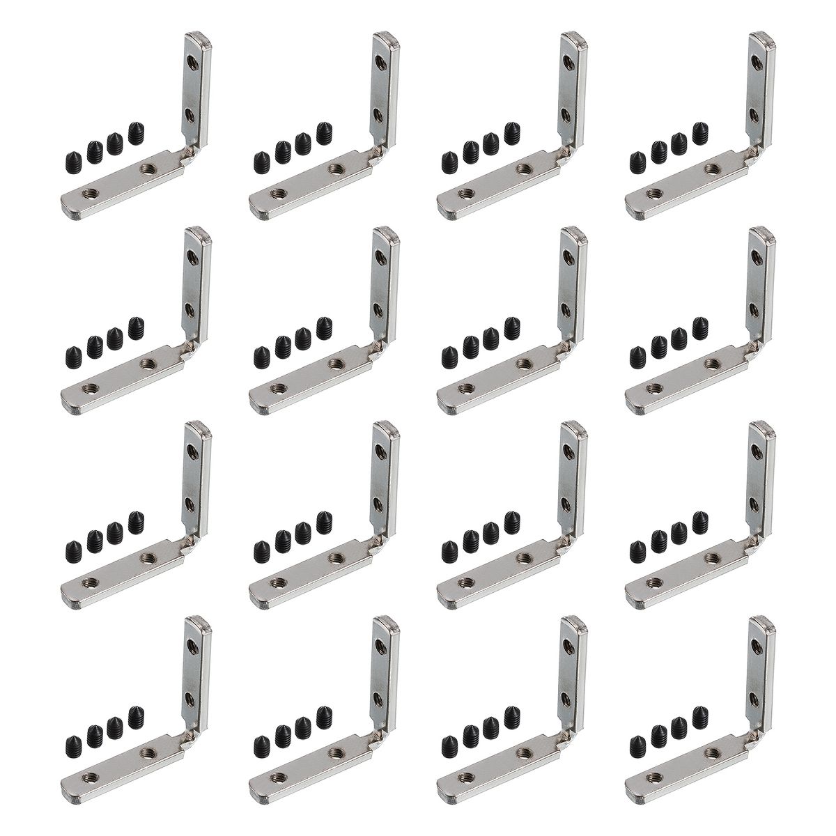 Unique Bargains Corner Connectors with M4 Screws for 2020 Series L-Shape Interior Joint Brackets