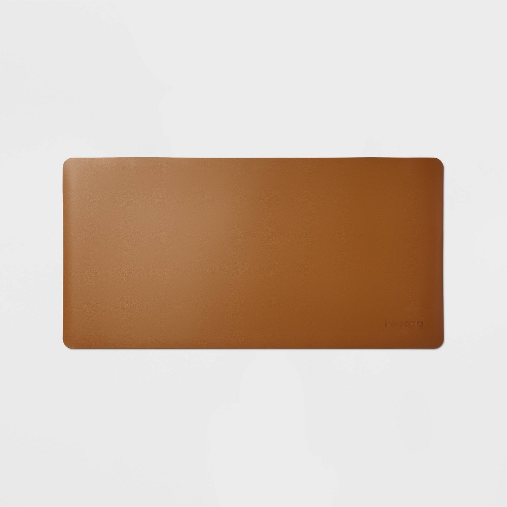Photos - Accessory Desk Pad - heyday™ Faux Brown Leather