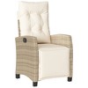 vidaXL Reclining Garden Chair Set of 2 Beige - 4 of 4