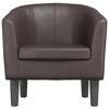 vidaXL Modern Tub Chair - Stylish Brown Faux Leather Lounge Seat for Living Room - 3 of 4