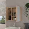 FONTOI Medicine Cabinet 4 Internal Shelves Cabinet with Door Pine Finish Bathroom Organizer Storage Cabinet for Kitchen, Brown, 5.8"* 23.6"*23.6" - 2 of 4
