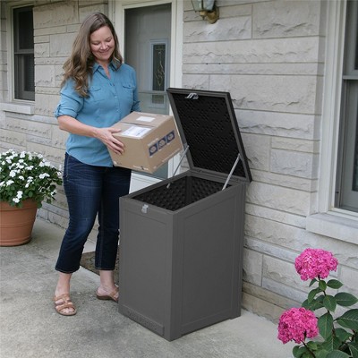 Gray and Black Lockable Outdoor Storage Deck Box