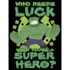 Juniors Womens Marvel St. Patrick's Day Hulk Who Needs Luck T-Shirt - 2 of 4