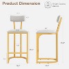 Counter Height Bar Stools, Kitchen Breakfast Bar Stools with with Armless Design, Modern Pub Chairs with Upholstered and Metal Legs, Set of 2 - 2 of 4