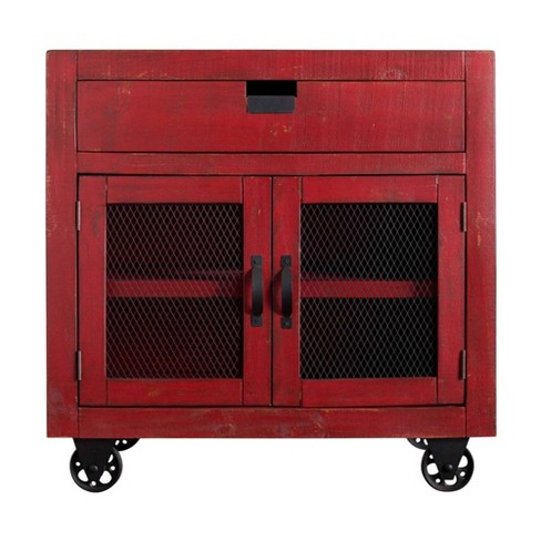 Micah 2 Door Accent Chest Red Picket, Red Accent Cabinet Target