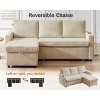 Vipbear 81" Sleeper Sofa Bed with Pull Out Bed, L Shaped Couch Sectional Sleeper Sofa - 4 of 4