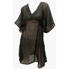 HAPPY BAY Women's Summer Vacation Beachwear Mini Bathing Suit Short Loose Beach Dress Bikini Holiday Swimwear Swimsuit Cover ups 1X-2X Black Solid - 4 of 4