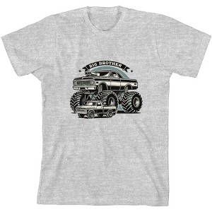 Big Brother Monster Truck Boy's Crew Neck Short Sleeve Tee - 1 of 2