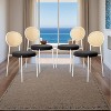 LeisureMod Velvet Dining Chair with Rattan Back, Set of 4 Side Kitchen Chair with Stainless Steel Base Euston Collection - 2 of 4