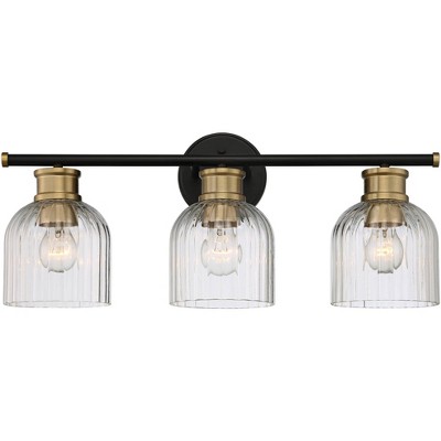 Stiffel Lana 23" Wide Black and Warm Brass 3-Light Bath Light