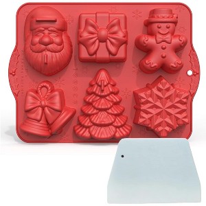 JDICTION 3D Christmas Silicone Mold Large Xmas Baking Mold with Scraper for Cakes Soap Chocolate Candy and Candles - 1 of 4
