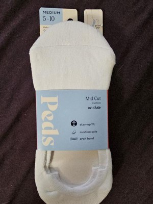 Peds Women's Memory Cushion 2pk Liner Socks - White 5-10