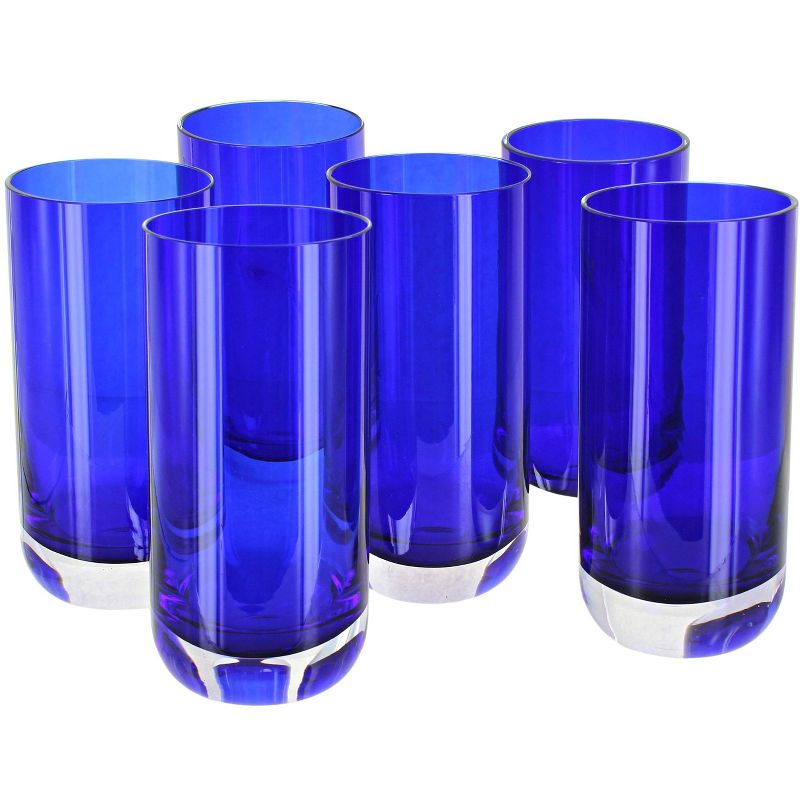 Blue Rose Polish Pottery 12oz. Cobalt Water Glass - Set of 6, 1 of 2