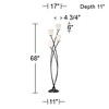 Kathy Ireland Metro Modern 68" Tall Standing Floor Lamp Uplight 4-Light Foot Switch Black Metal Living Room Bedroom House Reading Glass White Shade - 3 of 3