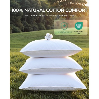 FAUNNA 100% Cotton Pillow Protectors, Bed Bug Proof, Hypoallergenic, Antimicrobial for Freshness, Premium Breathable Zippered Covers