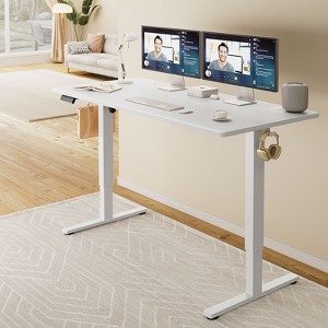Sweetcrispy 63 Inches Electric Standing Desk with Memory Preset and T - Shaped Metal Bracket - Ergonomic Height Adjustable Desk for Home Office - 1 of 4