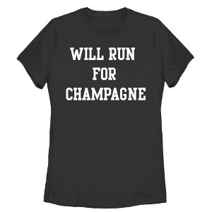 Women's CHIN UP Will Run For Champagne T-Shirt - 1 of 3