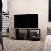 GlasFlength TV Stands and Consoles TV Console Table TV Center TV Stand with Open Storage Shelves for Living Room, Black, 47.4"*13.7"*17.8" - 2 of 4