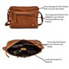 Generic Small Soft Pebbled Real Leather Crossbody Handbags Purses Triple Zip Premium Sling Crossover Shoulder Bag - 4 of 4