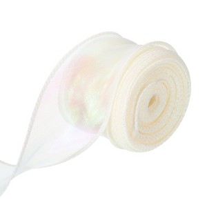 Unique Bargains Gift Wrapping Wide Sheer Wired Pastel Shimmer Iridescent Chiffon Ribbons 1 Pc - 1 of 4