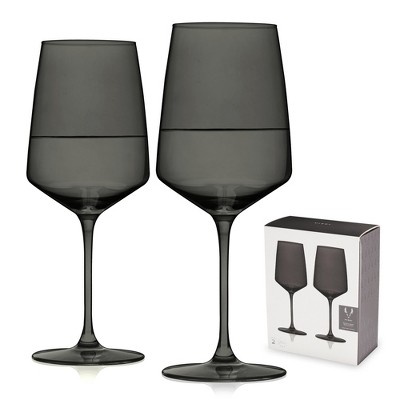 Reserve Nouveau Cobalt-Colored 22oz Wine Glasses by Viski (Set of 2)