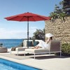 VisioGear Patio Umbrellas, Outdoor Umbrella with Push Button Tilt and Crank, Market Umbrella with 8 Ribs, Red, 108"*96.21"*108" - 3 of 4