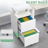 Metal 2 Drawer Mobile File Cabinet with Lock, Under Desk Office Steel Filing Cabinet, 25.6inH Legal/Letter Size Files Storage Cabinet,White - 4 of 4