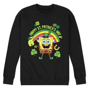 Men's - SpongeBob Squarepants - Happy St. Patricks Day Graphic Fleece Sweatshirt - 1 of 4