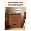 Ridstar 3 in 1 Vanity Desk with Cushioned Tool & 3 Drawers For Bedroom-Walnut - 4 of 4