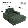NicBex 42" Sofa Bed with Ottoman,Faux Rabbit Fur Chaise Lounge with Cup Holder,Convertible Sleeper Sofa,Reading Couch for Living Room,Bedroom - 3 of 4