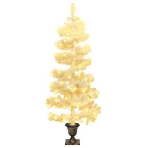 vidaXL Swirl Christmas Tree - White 4 x 2 ft - 1 of 4