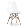 HomeRoots Clear And Natural Heavy Duty Plastic And Wood Dining Side Chair - 4 of 4