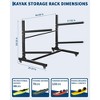 Kayak Storage Rack for 2-6 Kayaks Freestanding Kayak Rack for Outdoor Storage with Movable Wheels,Heavy-Duty Steel Kayak Hanger Holder with Straps - 4 of 4