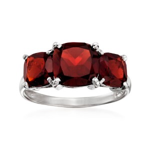 Ross-Simons 4.50 ct. t.w. Garnet 3-Stone Ring in Sterling Silver - 1 of 4