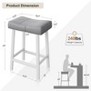 EcoSummer Counter Height Bar Stools Set of 2, 24" PU Leather Saddle Barstools with Heavy-Duty Metal Legs, Thick Cushioned Seats for Dining Room - 3 of 4