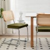 Sapphtopaz Dining Chairs Set of 2 with Curved Chrome Legs Kitchen Side Chair with Hand-Woven Backrest Accent Chairs for Kitchen, Bedroom - 2 of 4