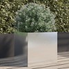 vidaXL Silver Stainless Steel Planter - Rectangular Garden Plant Container 16.5"x15.7"x15.4" for Patio, Balcony, Indoor/Outdoor Decor - 2 of 4