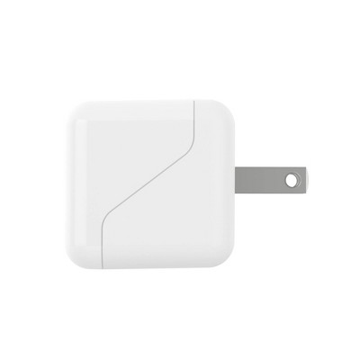 Just Wireless Dual Port USB-A and USB-C Wall Charger - White