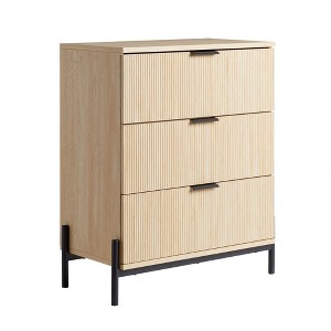 NicBex 35.38"H Classic Metal Handles Storage Dresser for Bedroom with 3 Drawers - 1 of 2
