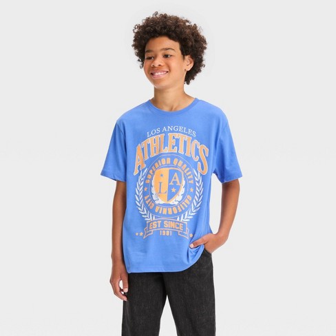 Boys' La Athletics Short Sleeve Graphic T-shirt- Art Class™ Blue Xs : Target