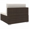 vidaXL Sectional Middle Seat - Outdoor Poly Rattan Furniture with Cushions - Brown - 4 of 4