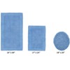 Edge Bath Rug 100% Premium Cotton Ultra-Soft Water Absorbent Tufted Solid Reversible 3 Piece Bathroom Rug Set for Machine Washable Bathmat - 2 of 4