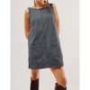 Women's plaid corduroy sleeveless dress with pockets and open-back design - 2 of 3