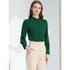 INSPIRE CHIC Women's Mandarin Collar Office Long Sleeve Button Down Shirt - 2 of 4
